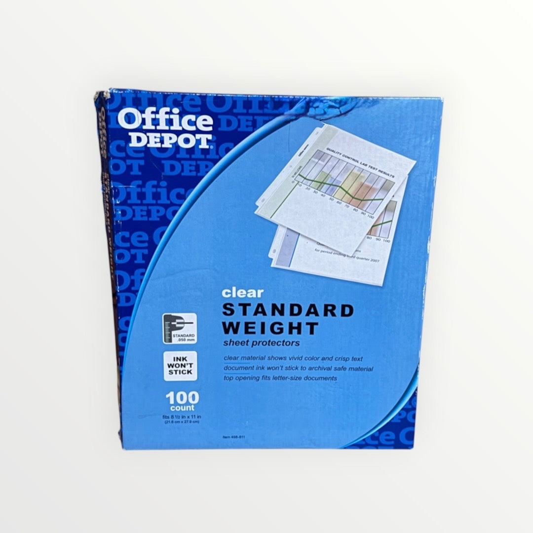 Office Depot Sheet Protectors Standard Weight