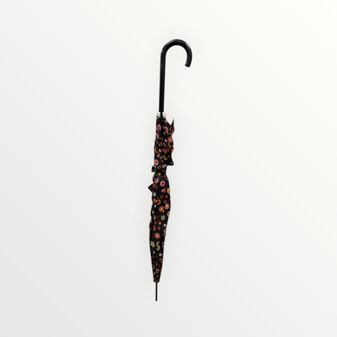 Stick Reverse-Close Umbrella with Under-Canopy Print 35.5"L