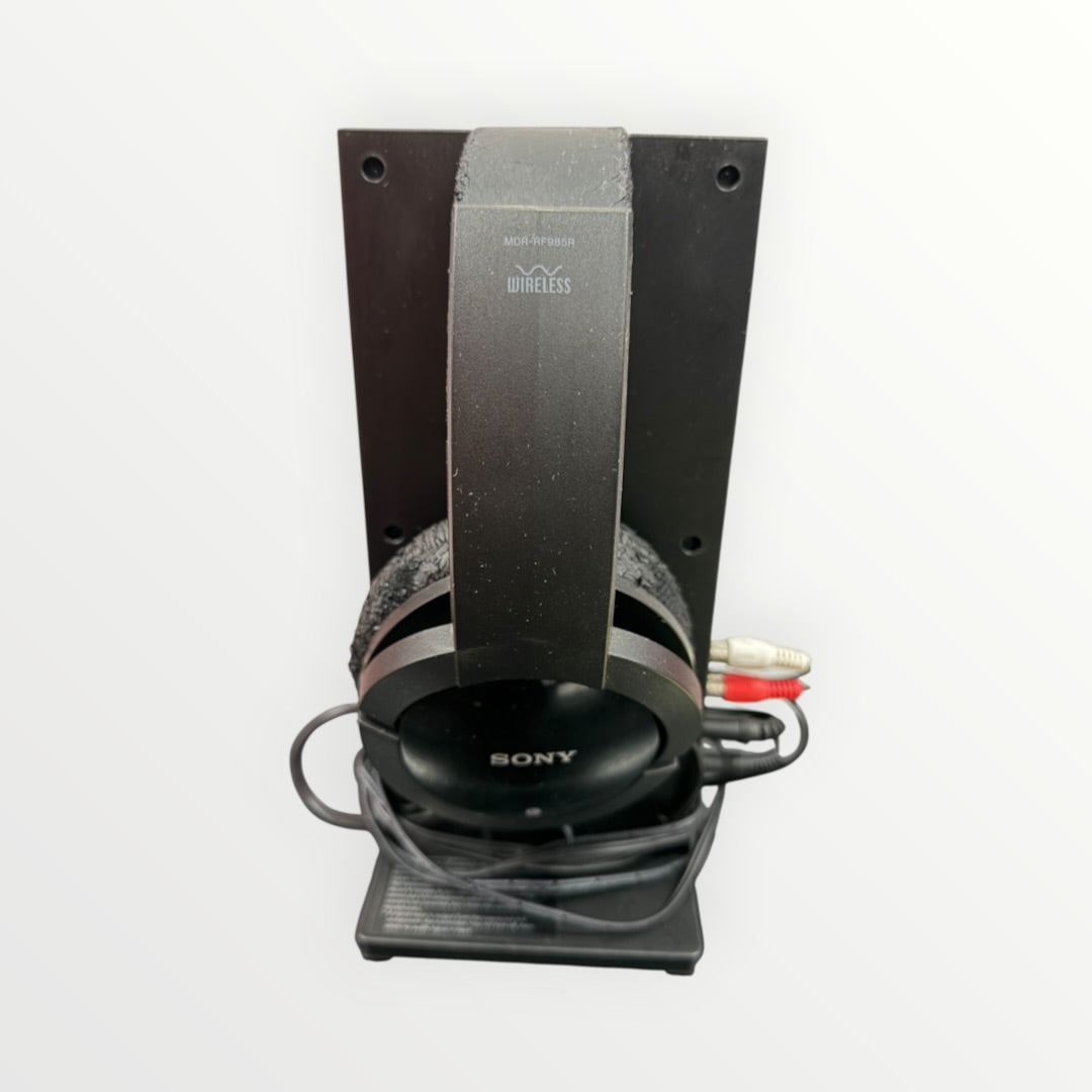 Sony MDR-RF985R Wireless Headphone System Paired with Matching Sony TMR-RF985R Wireless Transmitter and Charging Dock