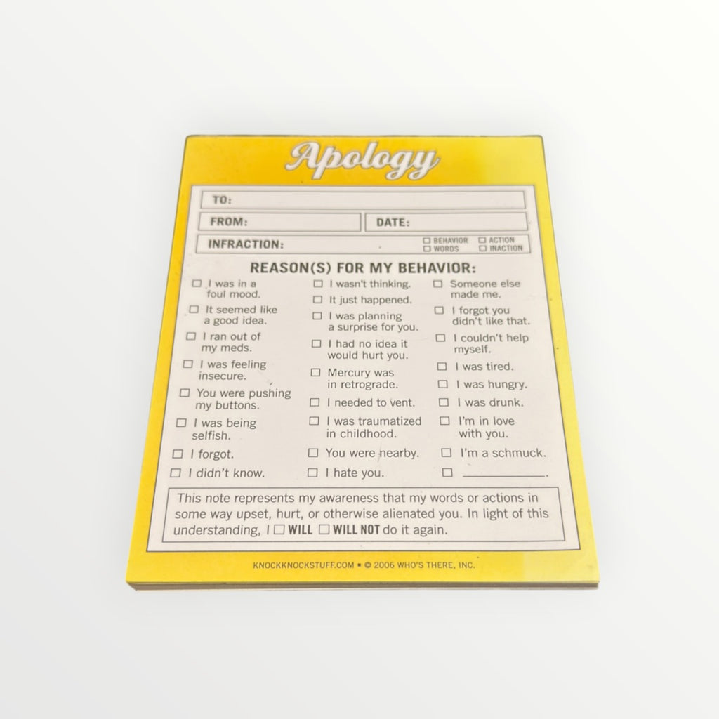 Nifty Notes - Apology