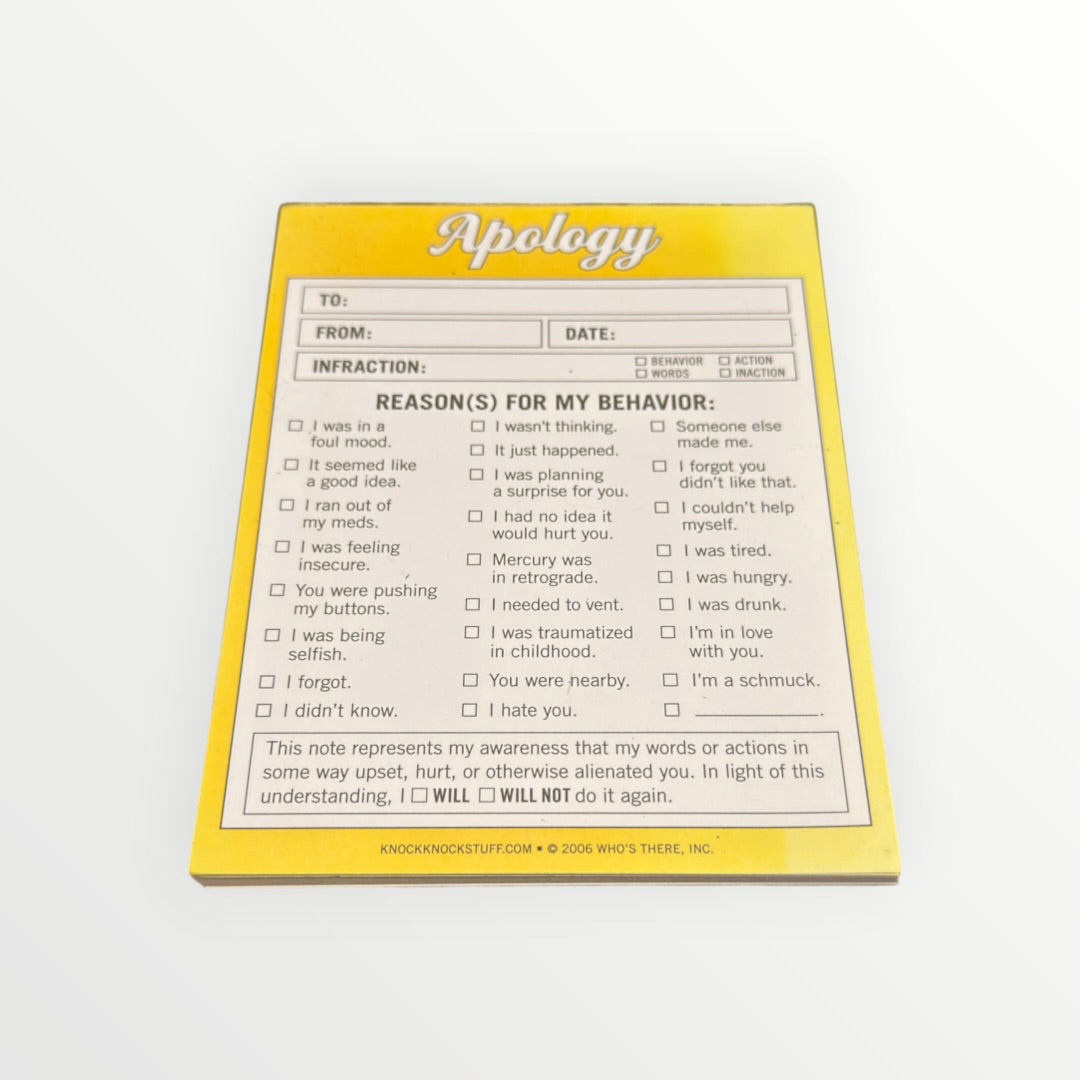 Nifty Notes - Apology