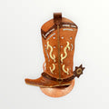 3D metal Cowboy Boot Candle Holder 6"H