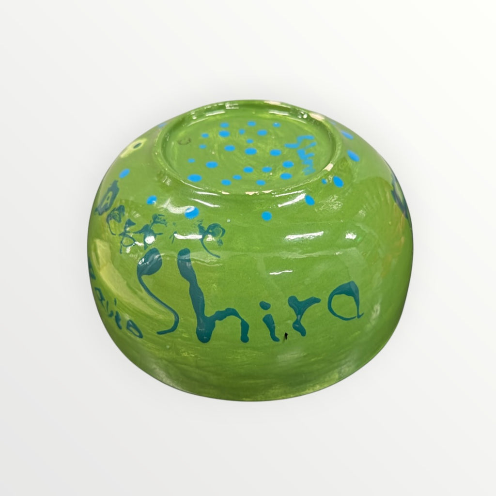 Handmade Ceramic Bowl with a Glossy Blue Interior 6"D x 3"H