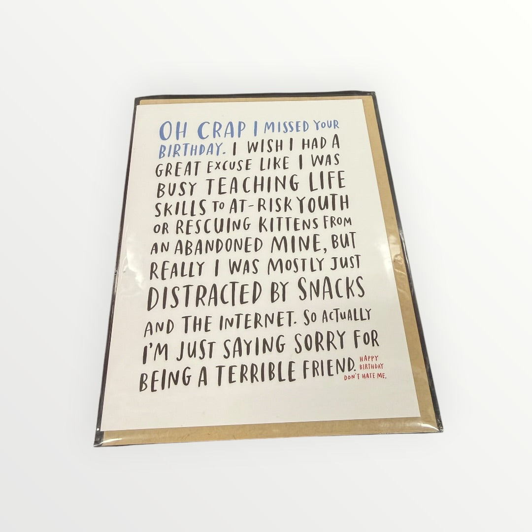 Awkward Belated Birthday Greeting Card
