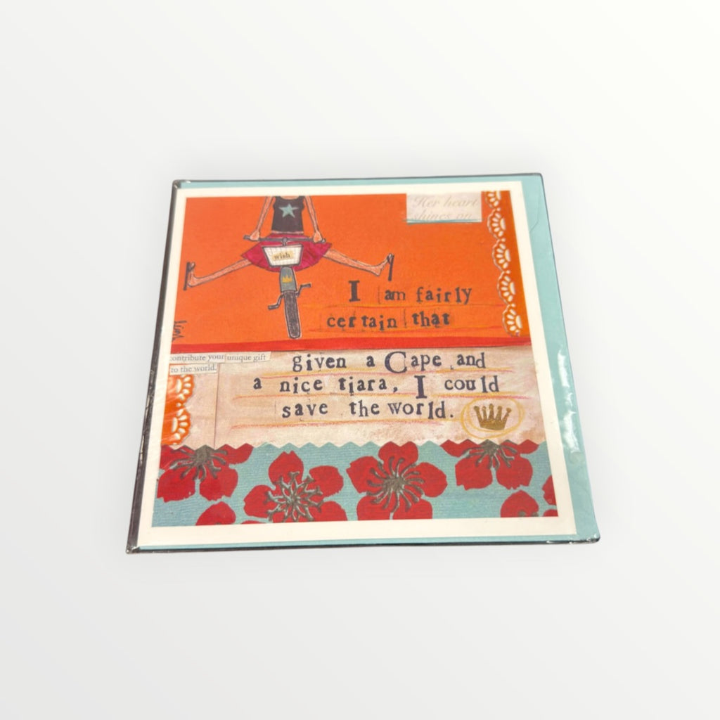 Cape & Tiara Greeting Card 5.5" x 5.5"