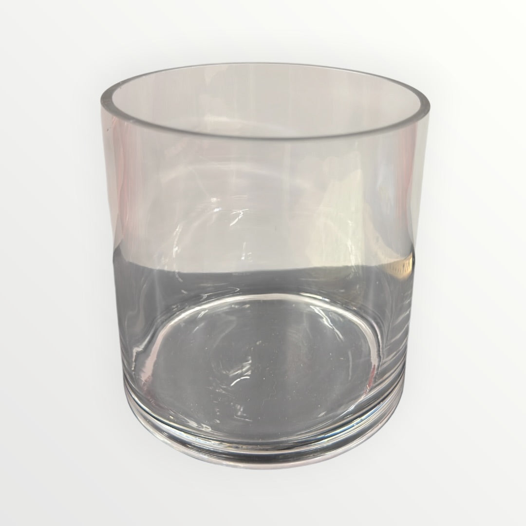 Clear Glass Cylinder Vase 4.75"D x 5"H