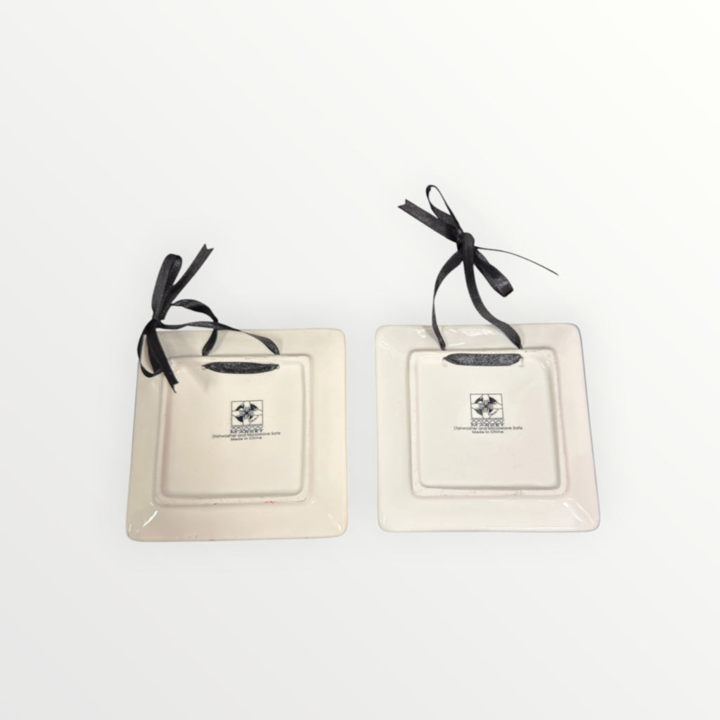 MWW Market FLY AWAY Decorative 4.5" Mini Ceramic Plates Set of 2