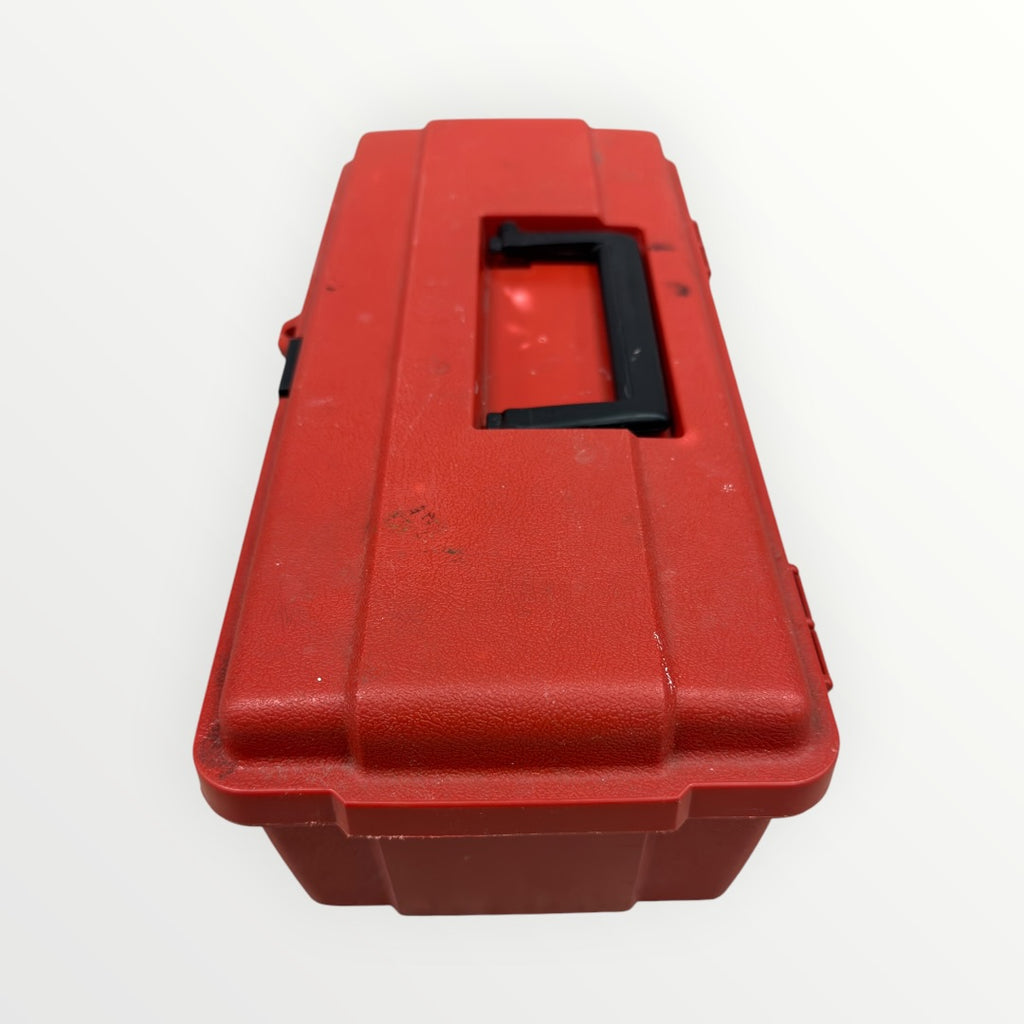 Red Plastic Portable Tool Box w/black Handle & Single Front Latch