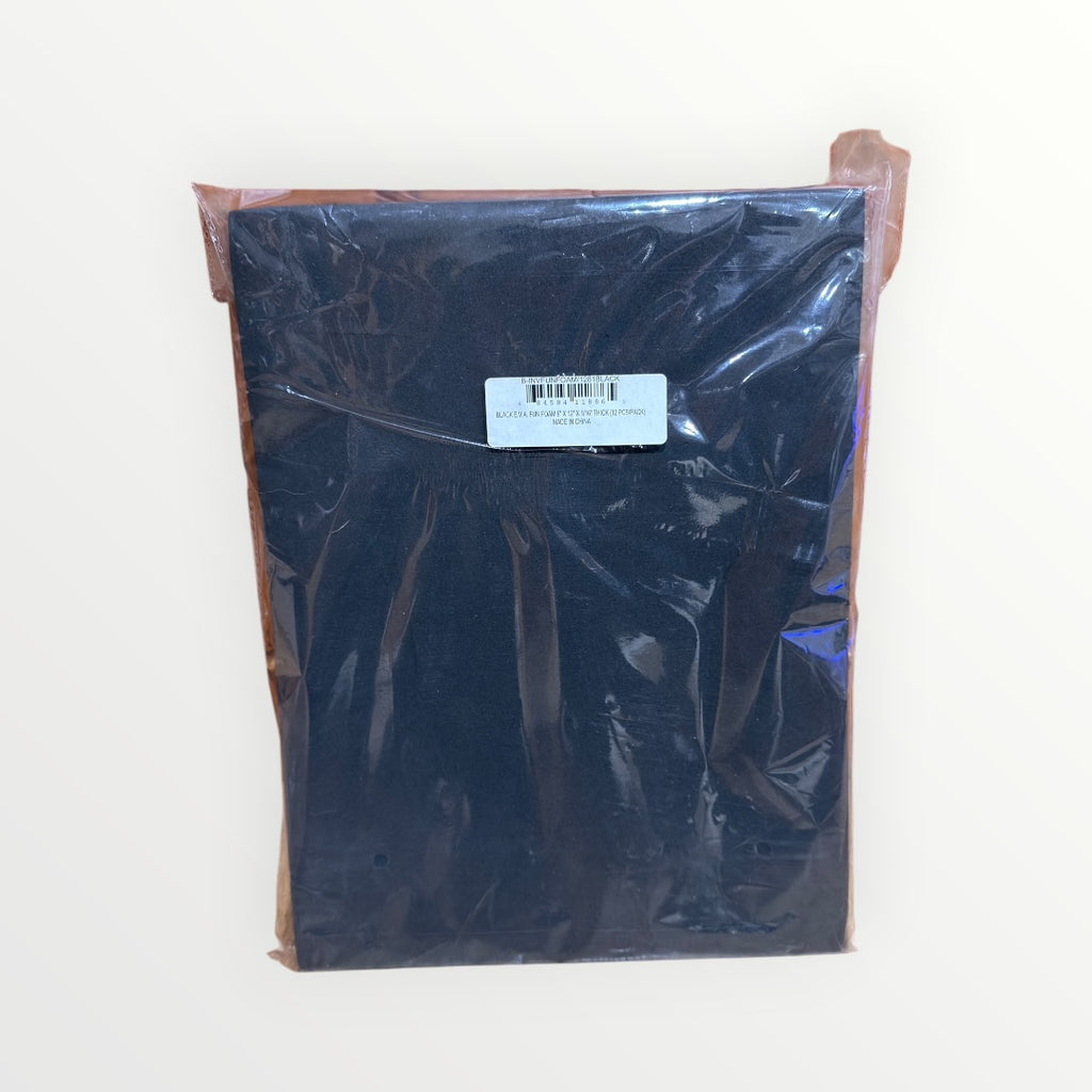 Black E.V.A. Fun Foam Sheet 9" X 12" X 1/16" Thick (12 Pcs/Pack)