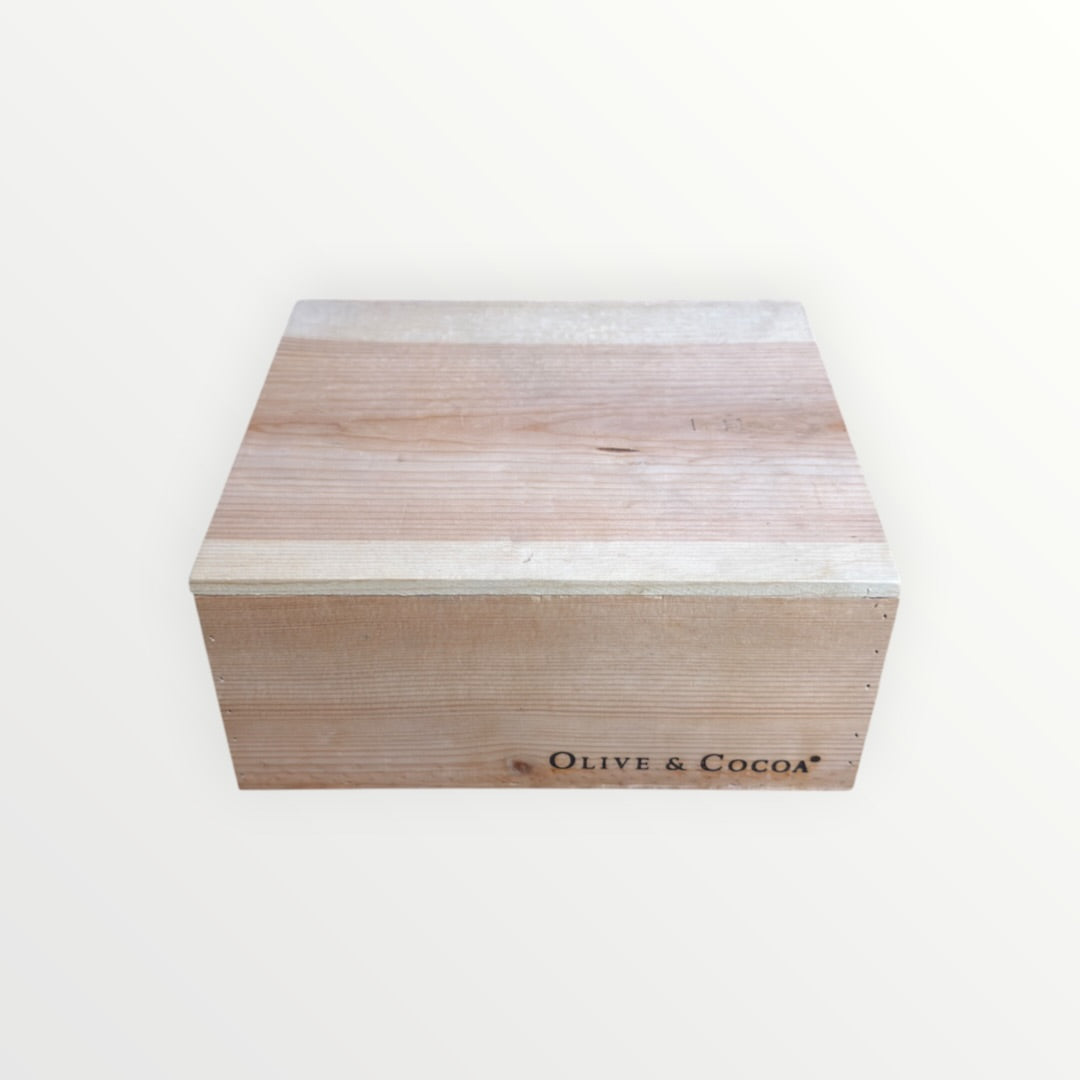 Olive & Cocoa Handcrafted Wooden Gift Crate  12" x 10' x 5.5"