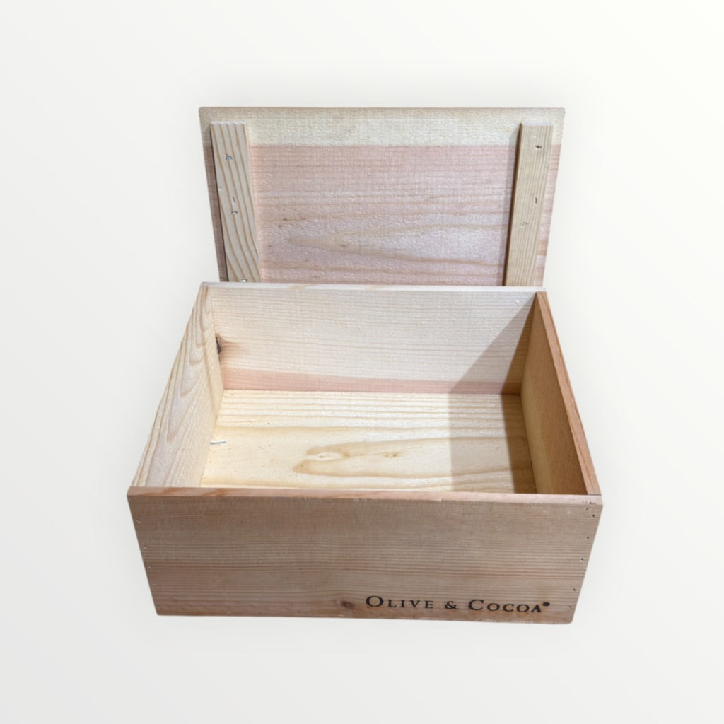 Olive & Cocoa Handcrafted Wooden Gift Crate  12" x 10' x 5.5"