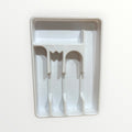 White Plastic Rubbermaid 5-Slot Cutlery Tray 9"W x 13"H
