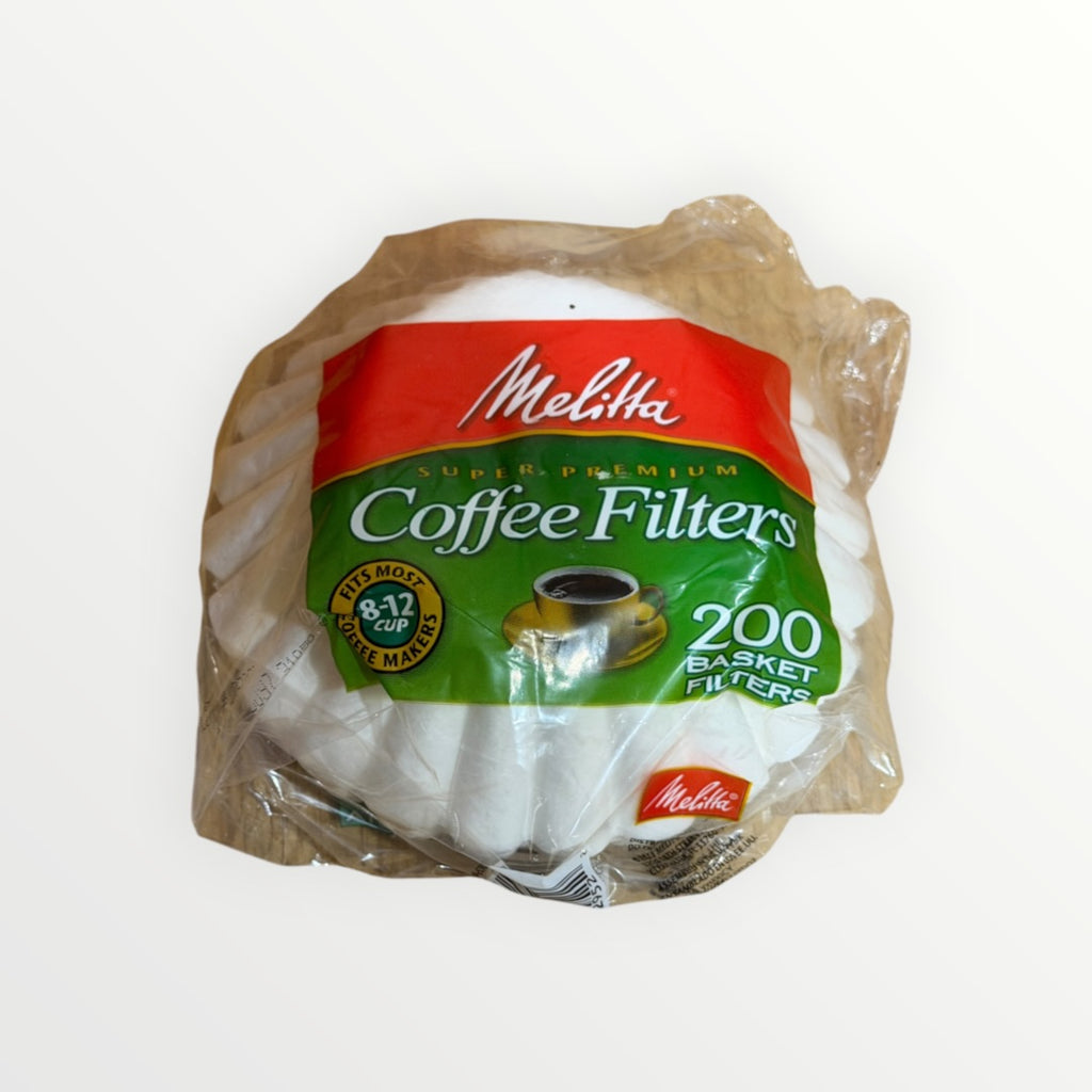 Melitta 8-12 Cup White Basket Coffee Filters, 200 Ct
