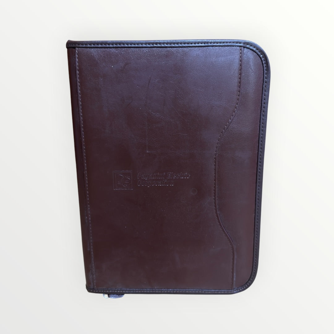 Brown Leather Portfolio Organizer 14"x11"