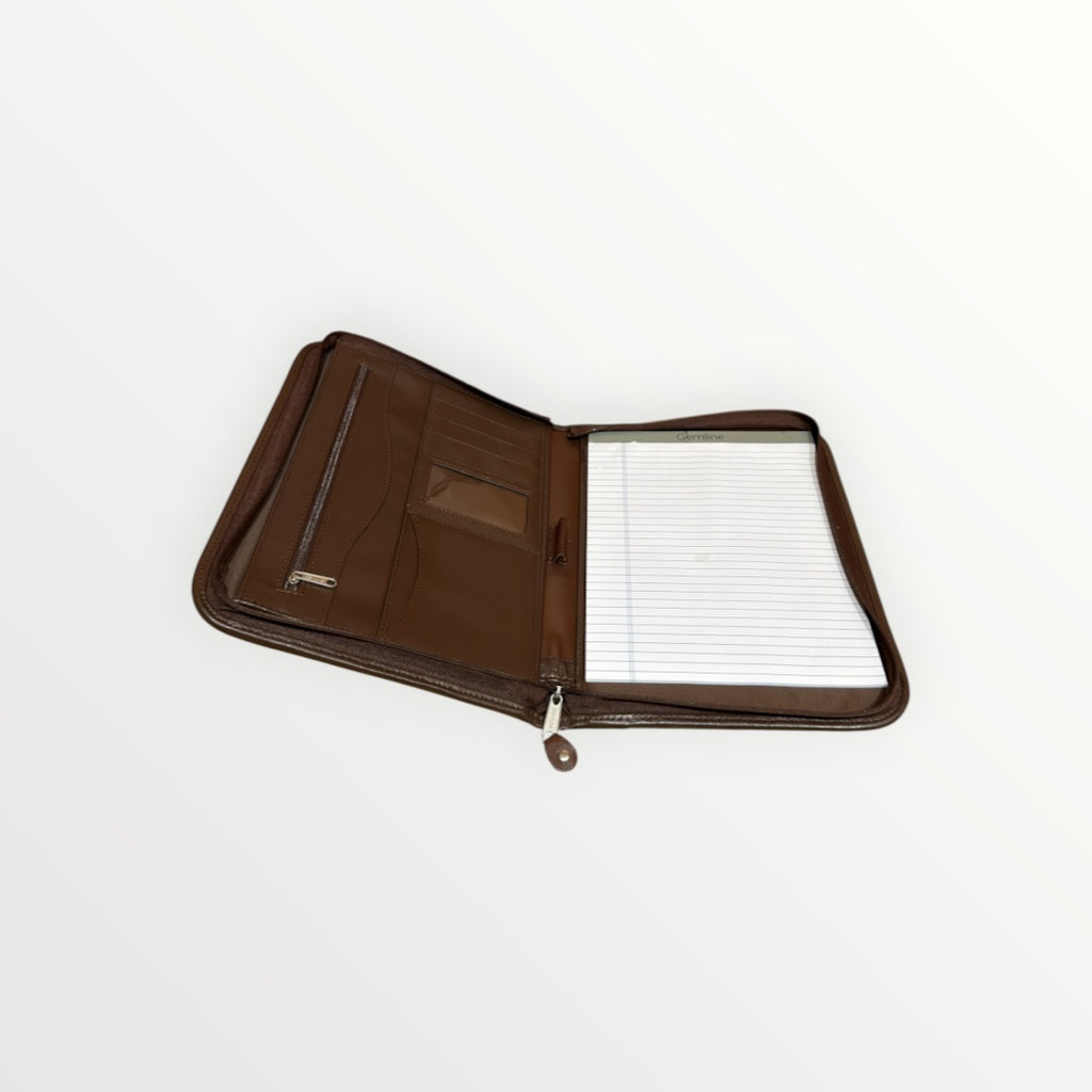 Brown Leather Portfolio Organizer 14"x11"