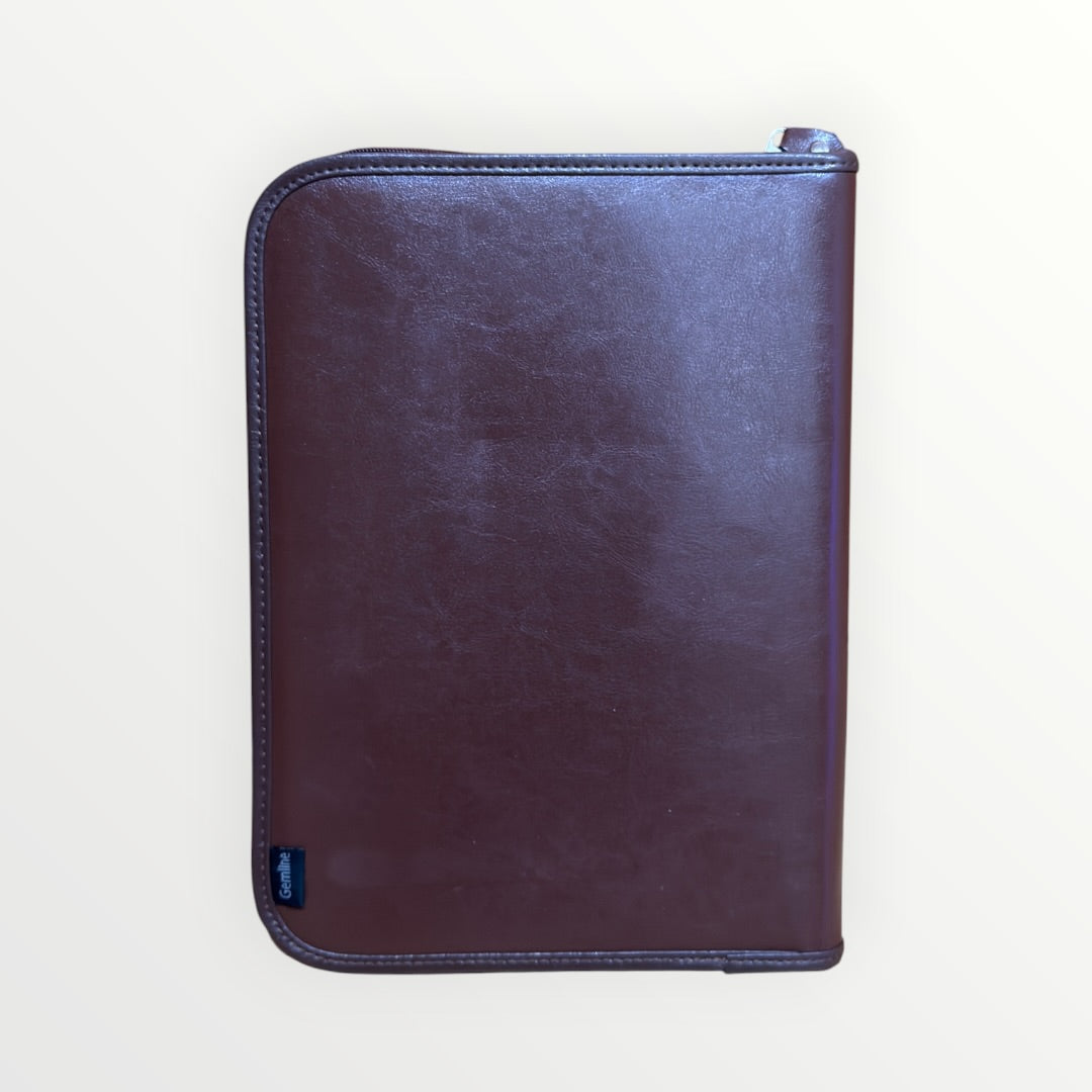Brown Leather Portfolio Organizer 14"x11"