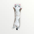 Soft, Long Gray-and-White Cat Plush 18"L