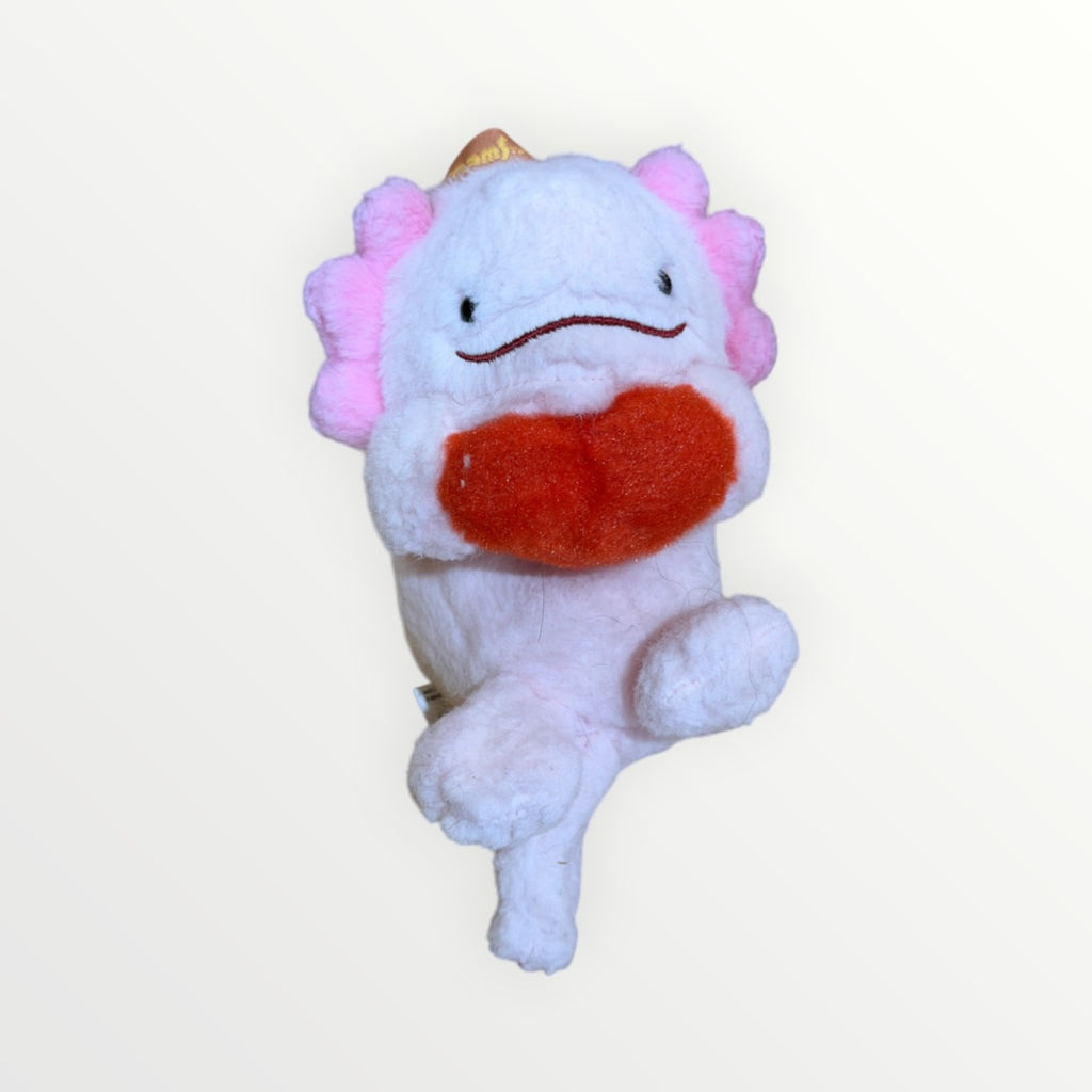 Funbarus Posture Pal Pink Axolotl Salamander Soft Plush Bag Charm 10"