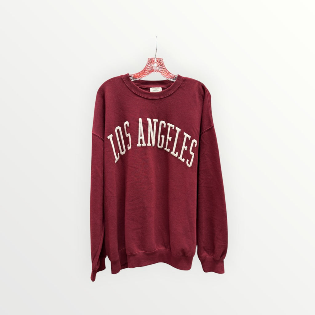 Reflex "Los Angeles" Burgundy Embroidered Crewneck Sweatshirt Size: L