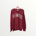 Reflex "Los Angeles" Burgundy Embroidered Crewneck Sweatshirt Size: L