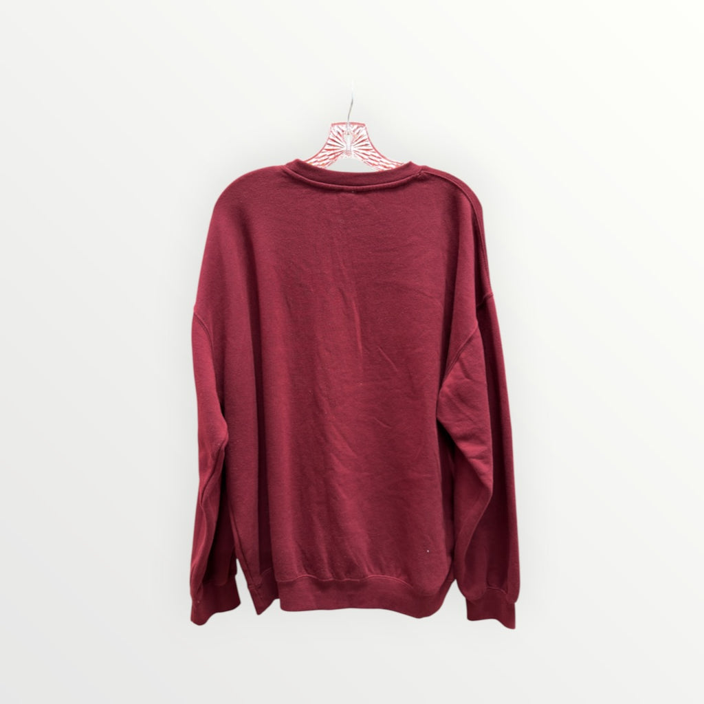 Reflex "Los Angeles" Burgundy Embroidered Crewneck Sweatshirt Size: L