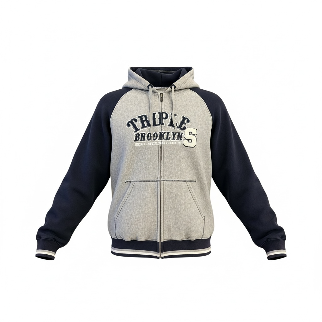 Men's Zip Up Hoodie by Triple 5 Soul x Brooklyn Size: XL