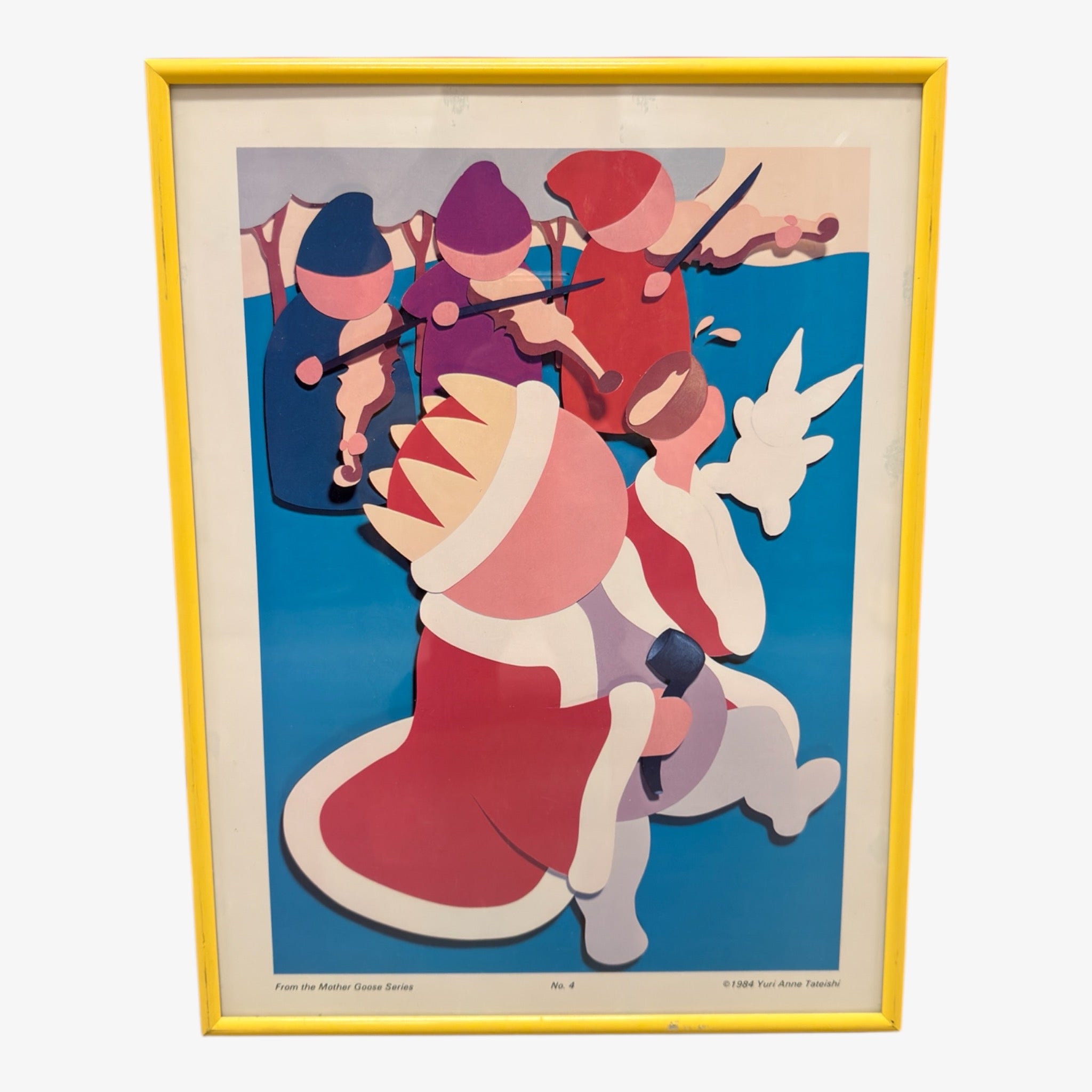 Vintage Professional Framed Art Work " Mother Goose Series No. 4" by Yuri Anne Tateishi