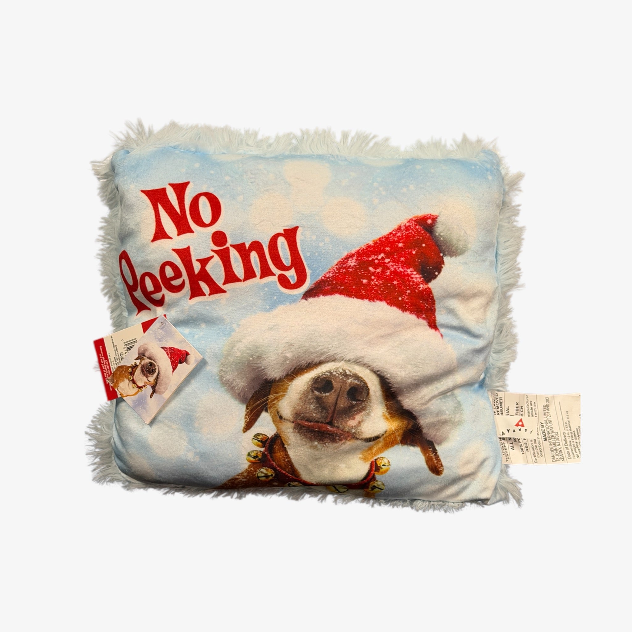 Dog Christmas Throw Pillow "No Peeking" by Avanti