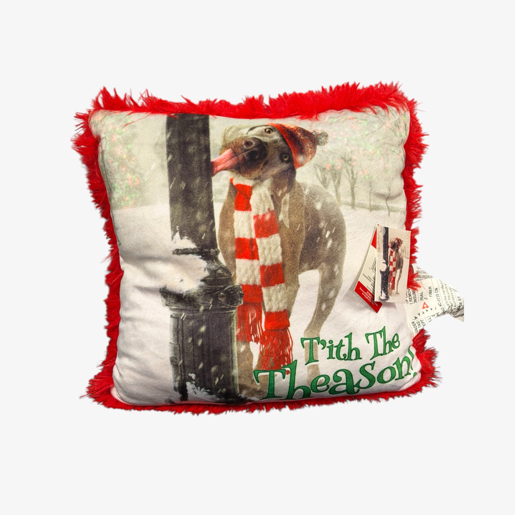 Dog Christmas Throw Pillow "Tith The Theason" by Avanti