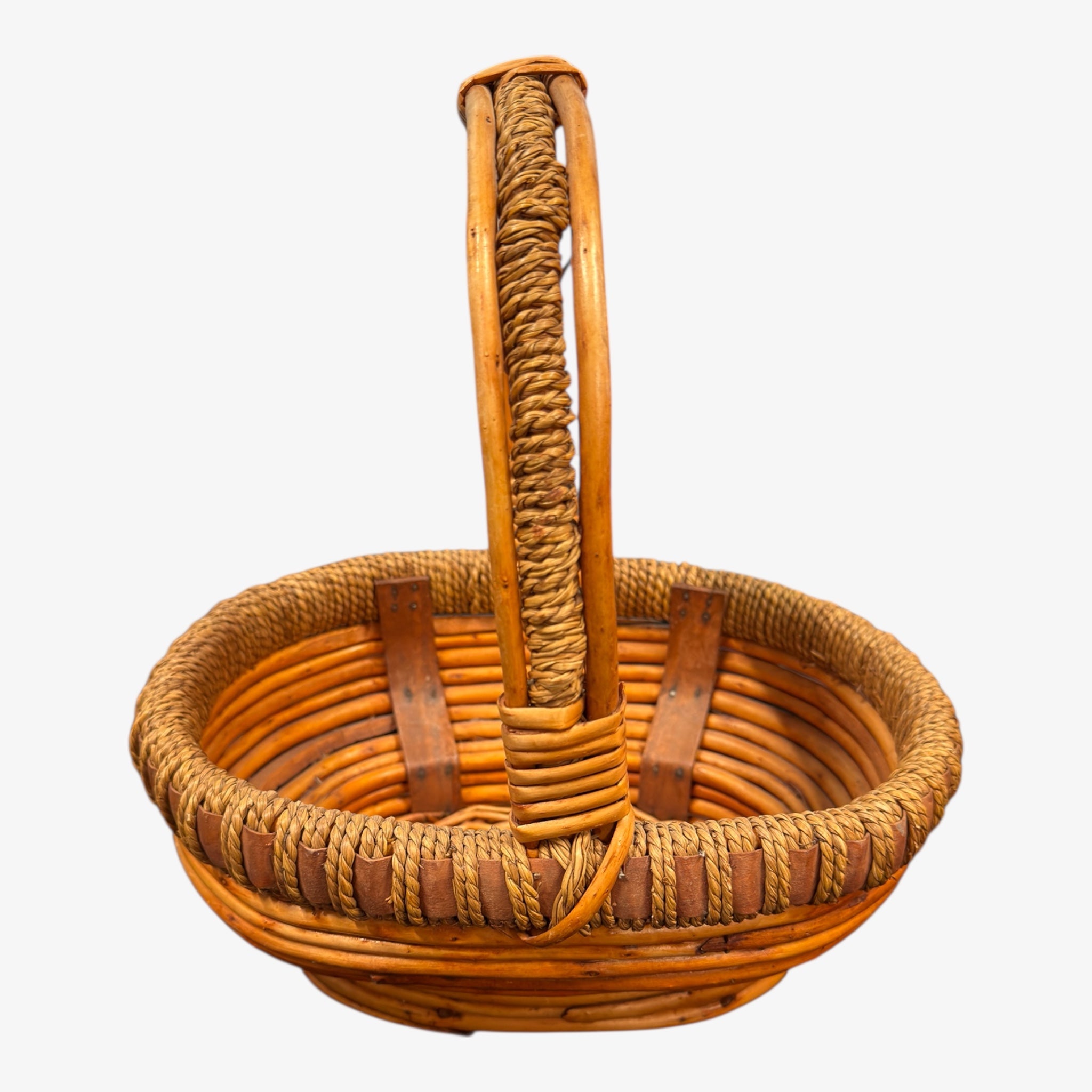 Vintage Handmade Wicker Basket