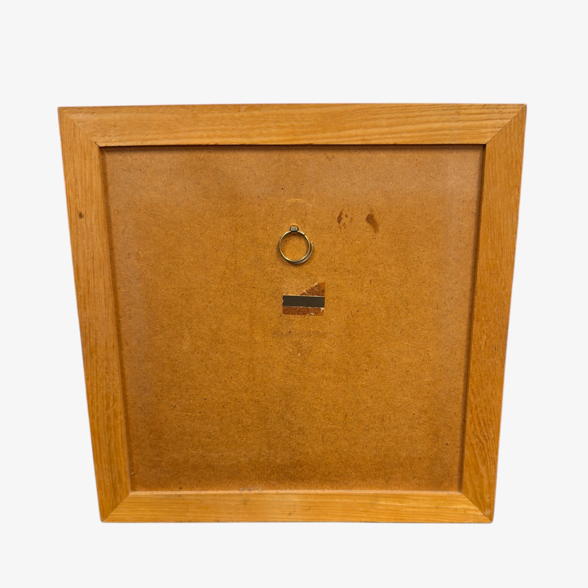 1982 Vintage "Cat In Brown Paper Bag" Framed Ceramic Tile Wall Hanging by Lowell Herrero