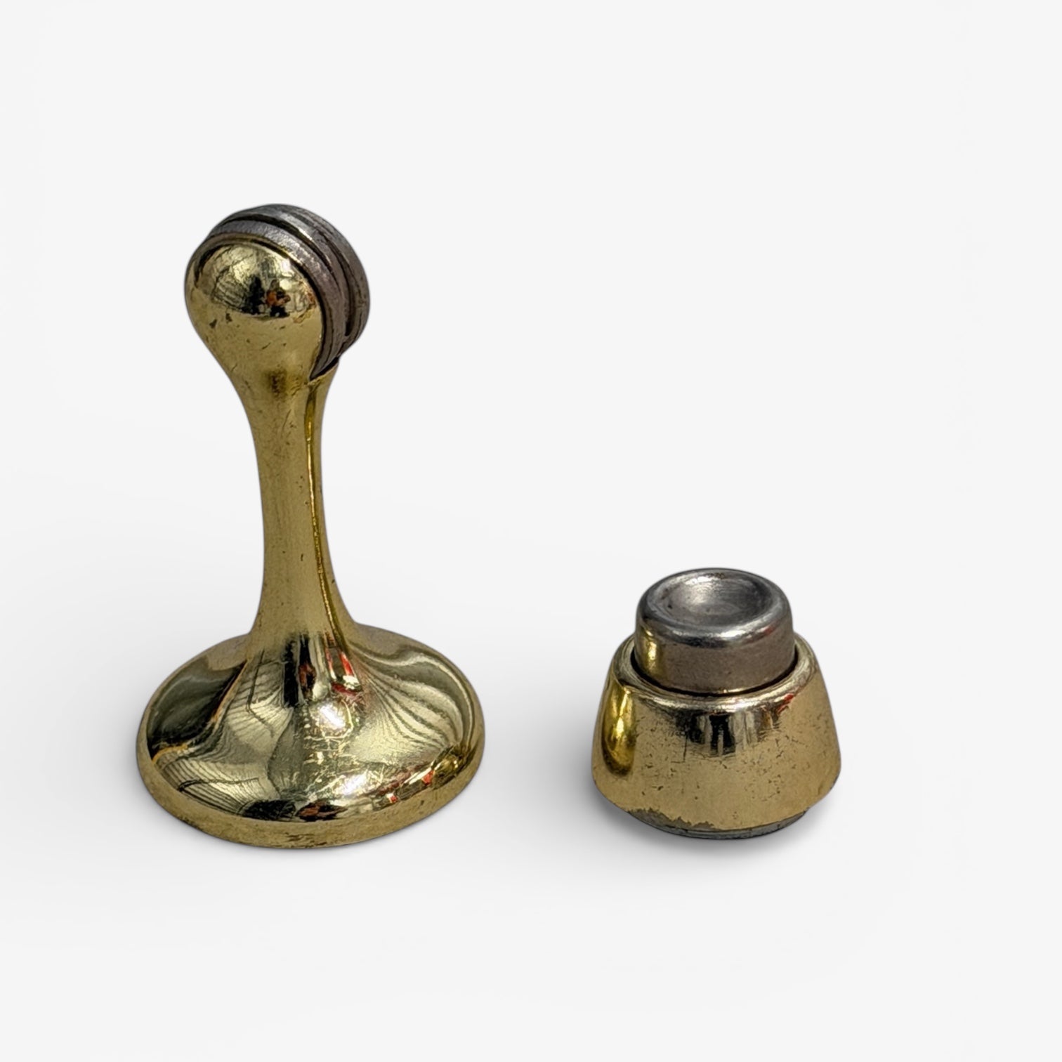 Wall Magnetic Polish Brass Door Stop 3"