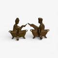 Vintage Solid Brass Mr. & Mrs. in Tub Bathroom Plaque Door Wall Hangers