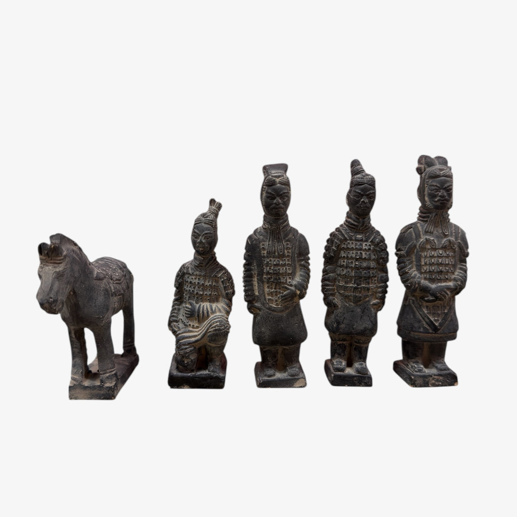 Set of 5 Chinese Shi Huangdi Terracotta Warrior Figurines 5"
