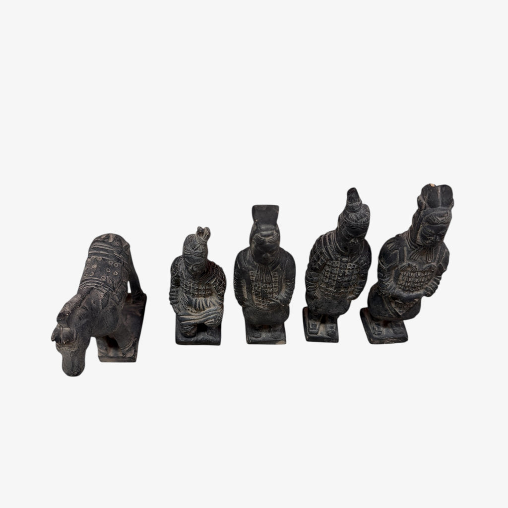 Set of 5 Chinese Shi Huangdi Terracotta Warrior Figurines 5"