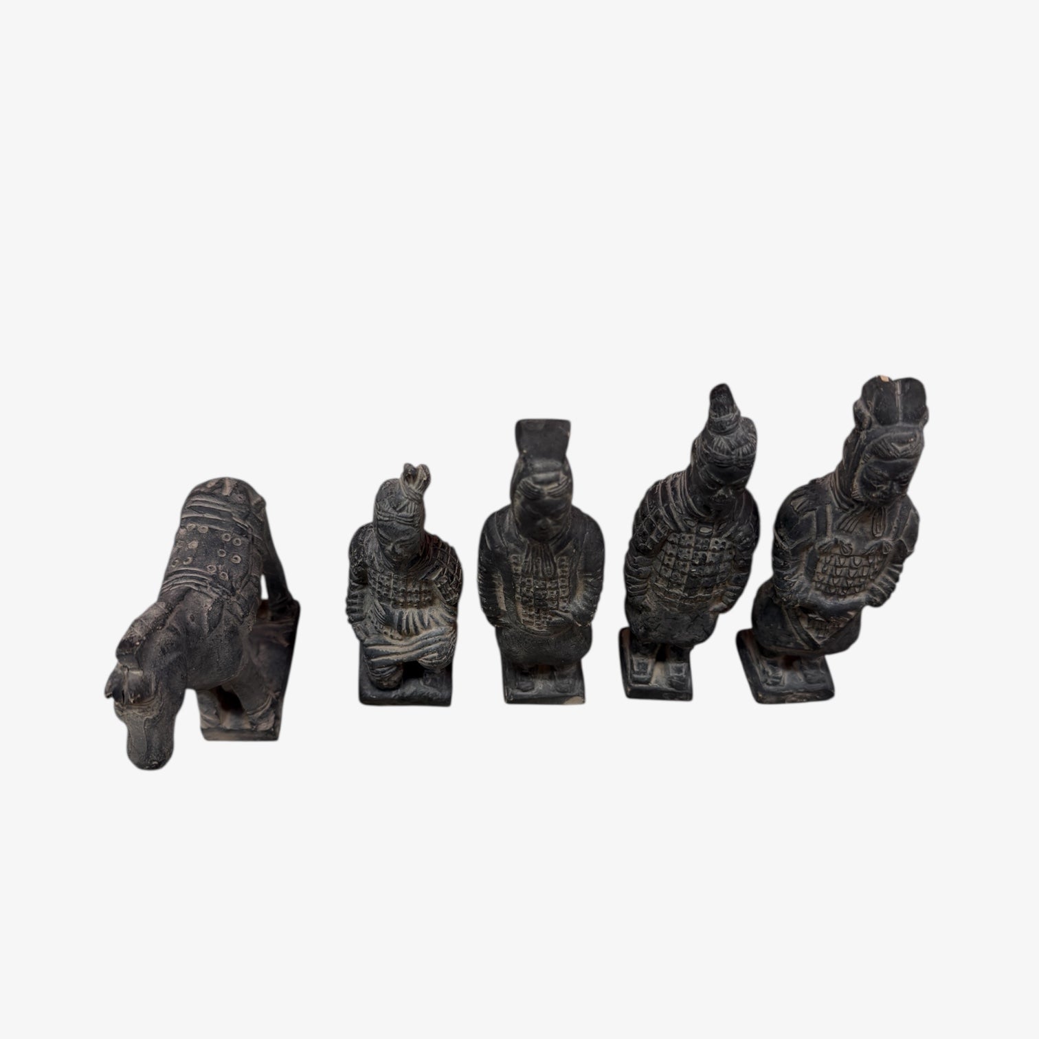 Set of 5 Chinese Shi Huangdi Terracotta Warrior Figurines 5"