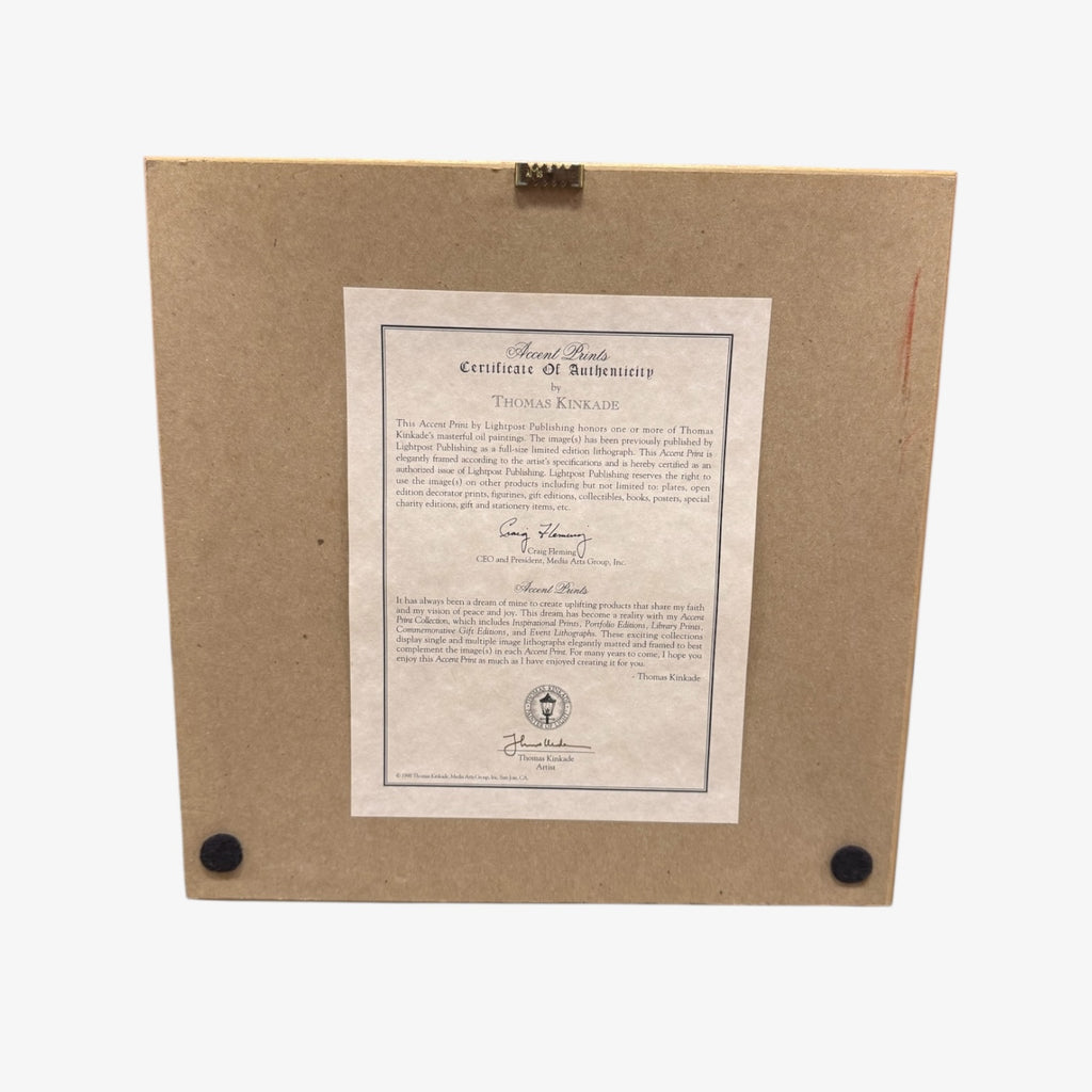 Vintage Framed & Signed Thomas Kinkade "Let Your Light Shine" Print w/Cert. of Authenticity