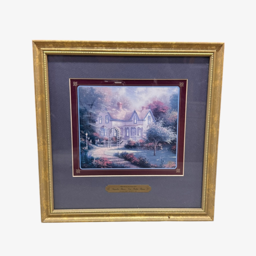 Vintage Framed & Signed Thomas Kinkade "Simpler Times Are Better Times" Print w/Cert. of Authenticity