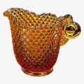 Vintage Amber Hobnail Creamer 3"H