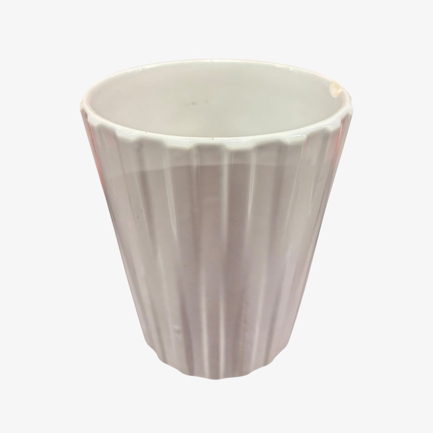 White Ceramic Planter 4"D x 5.5"H