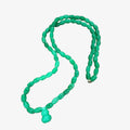 Vintage Green Bead Necklace with Gourd Pendant 30"L