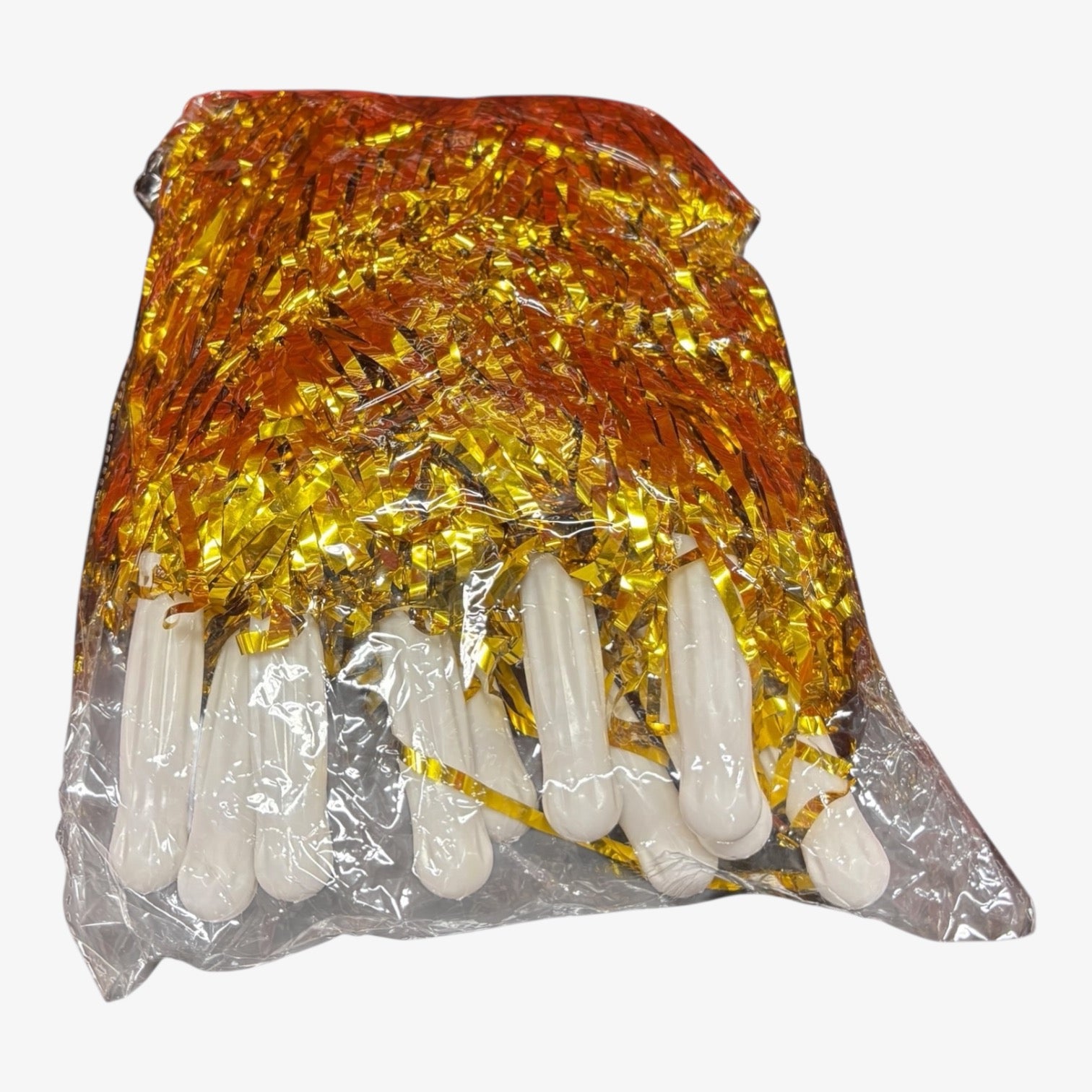 Pack of 10 Cheerleading Pom Poms w/Gold Metallic Finish