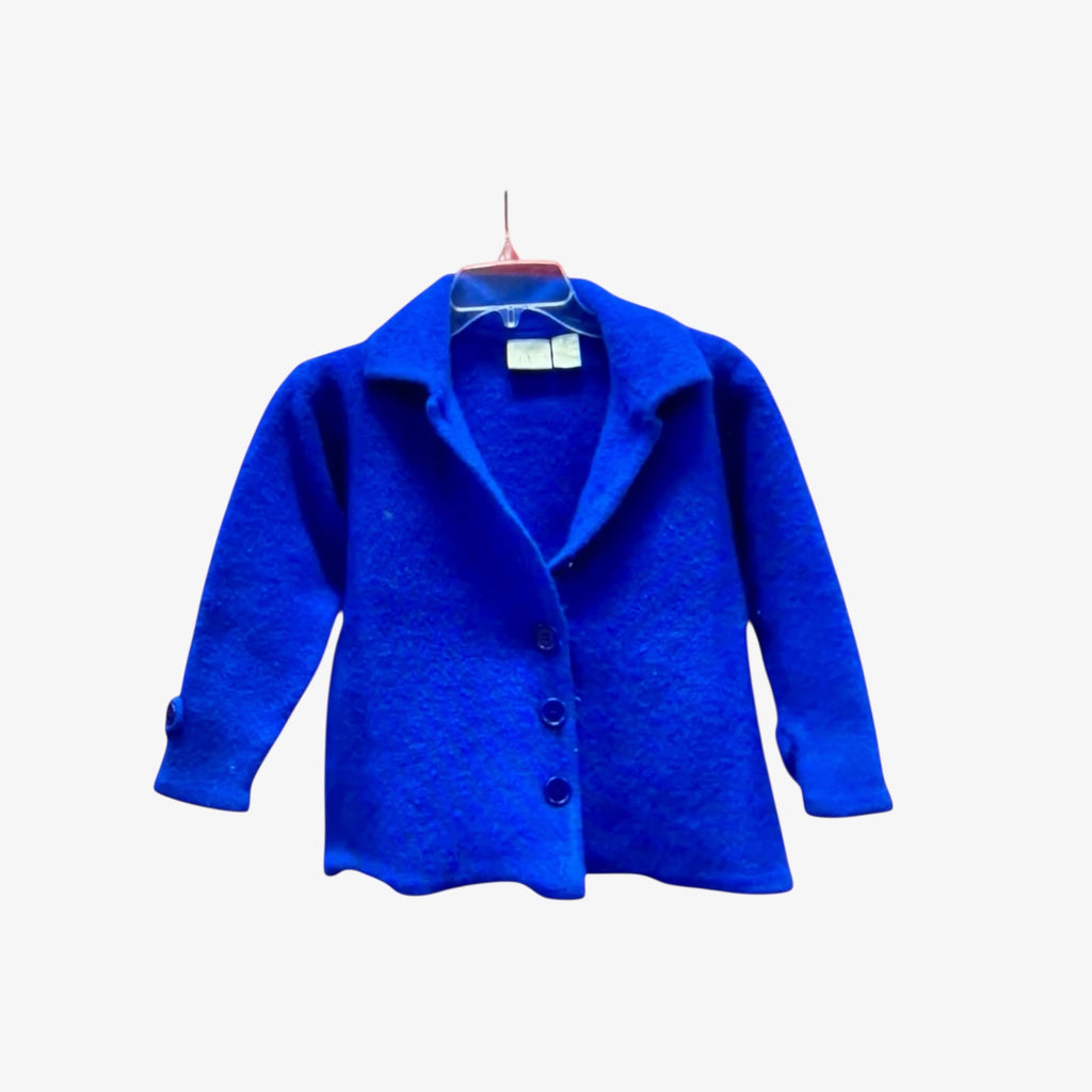 Blue 100% Wool Children's Coat by Villaoge Signature