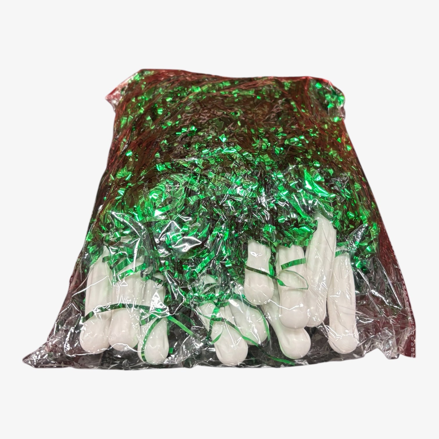 Pack of 10 Cheerleading Pom Poms w/Green Metallic Finish