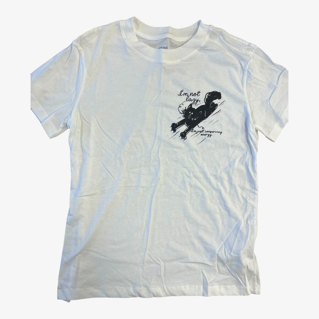 Mavi Women's White Lazy Cat T-Shirt Size: S