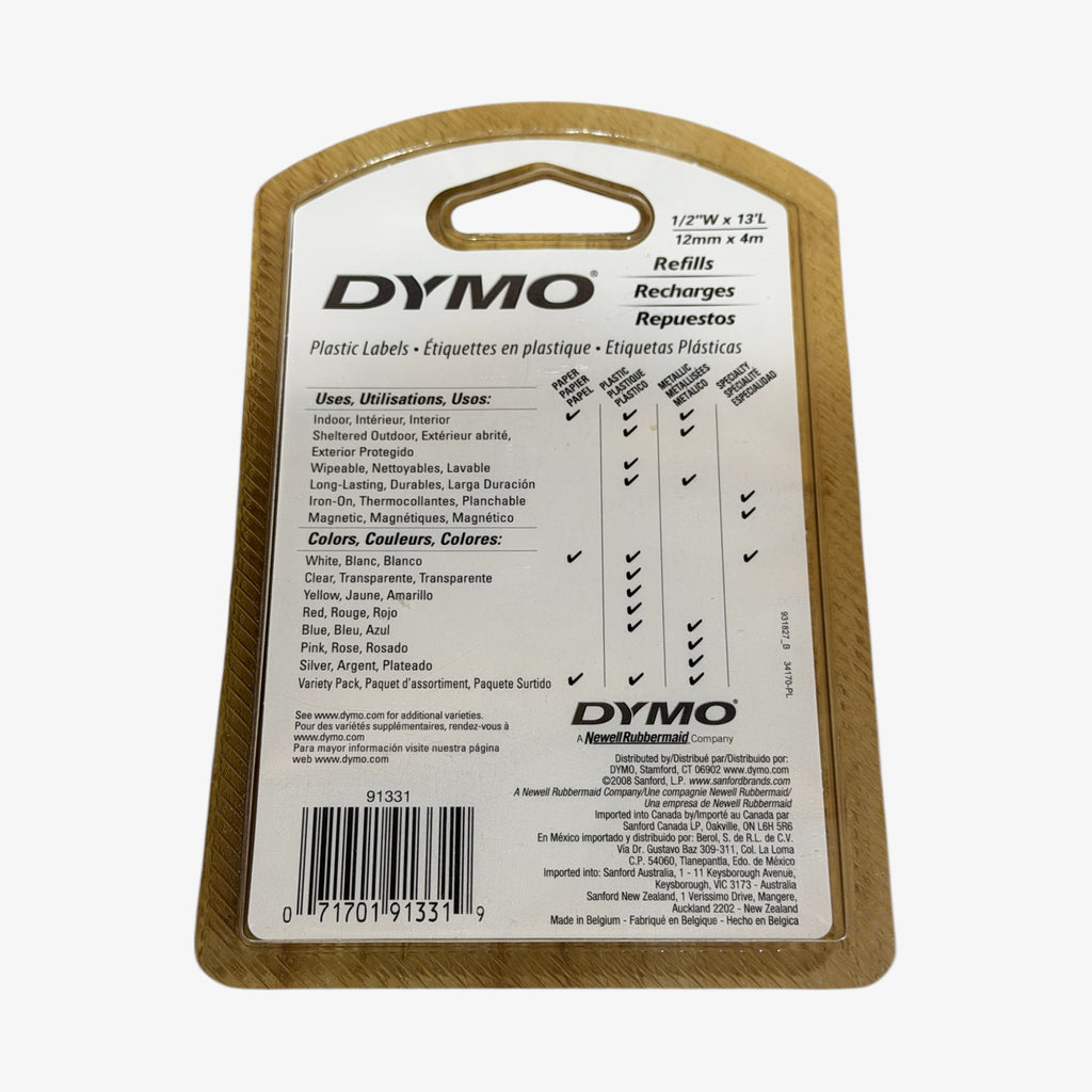 Dymo 91331 White Plastic Tape Refills