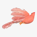 Vintage Pink Feathered Faux Bird 7"L
