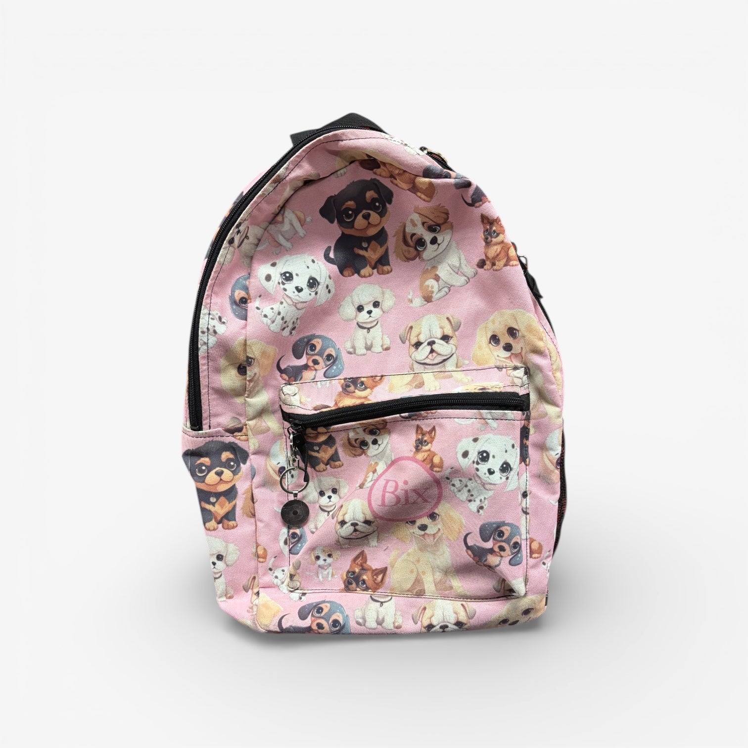 Pink Puppy Dog Printed Backpack