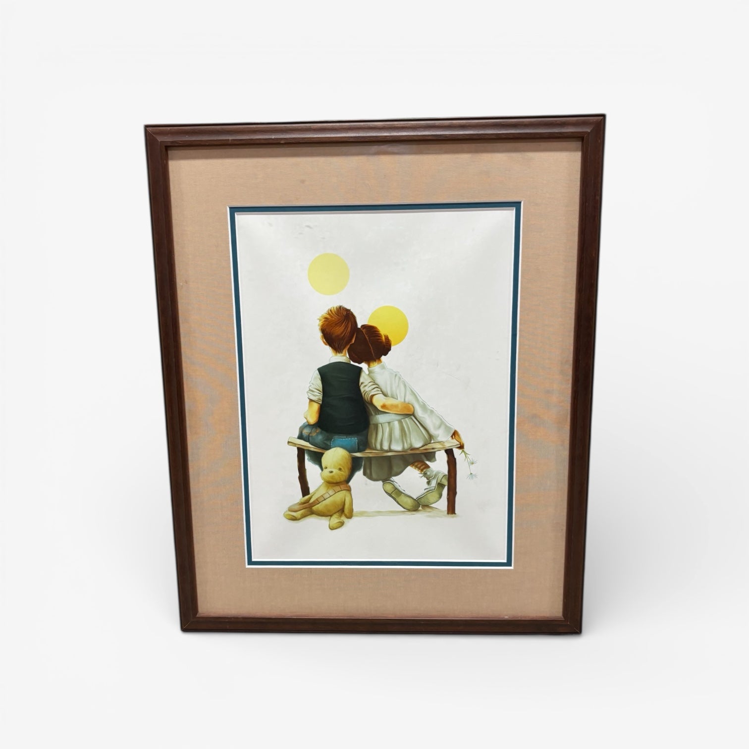 Professional Framed Wall Art Norman Rockwell's "Young Spooners" 1926 Print