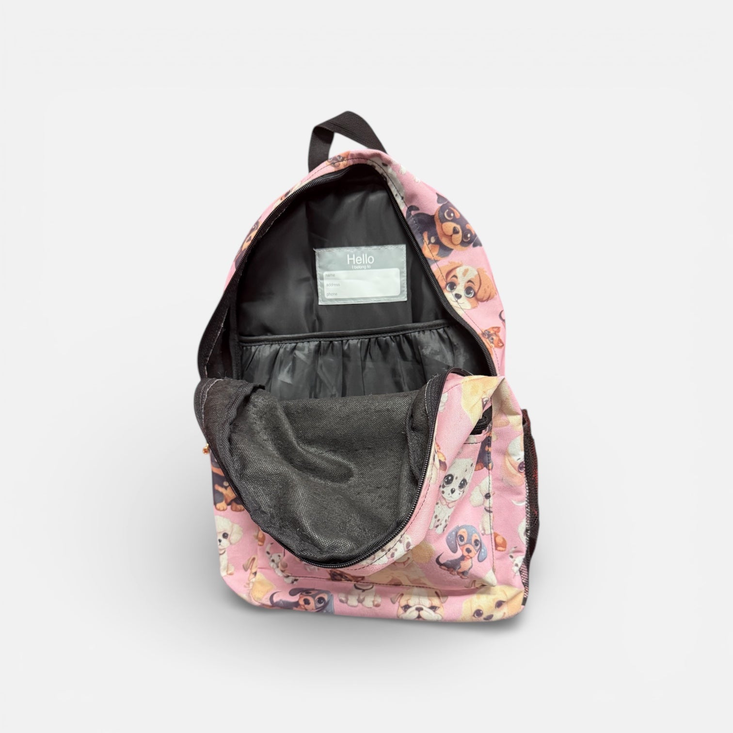 Pink Puppy Dog Printed Backpack